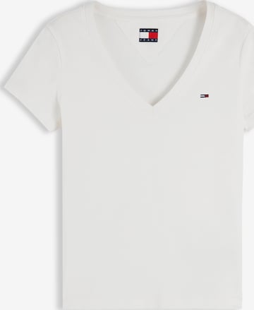 Tommy Jeans Тениска в бяло: отпред