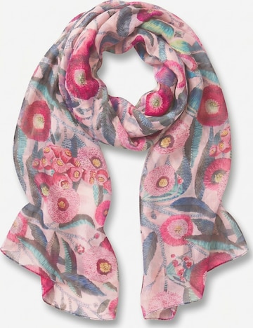 styleBREAKER Schal 'Leichter Viskose Schal mit Blumenmuster' in Pink: Vorderseite
