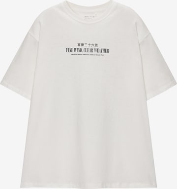 T-Shirt Pull&Bear en blanc : devant