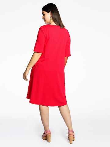 Yoek Dress ' COTTON ' in Red