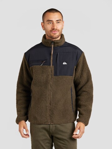 QUIKSILVER Athletic fleece jacket 'Shallow Water' in Green: front