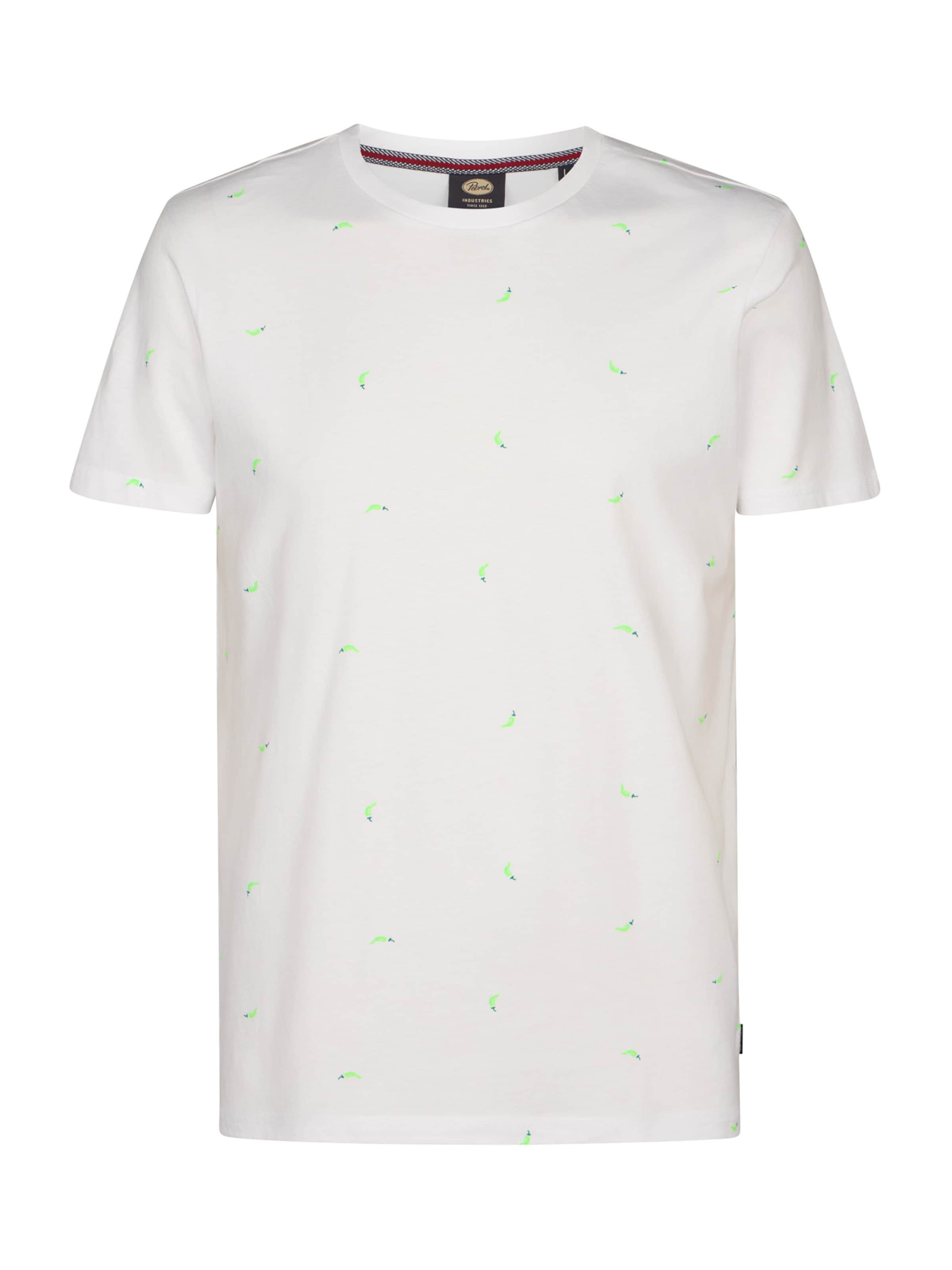 Petrol Industries T-Shirt in neongrün / weiß, Produktansicht