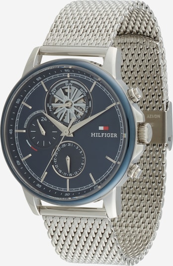 TOMMY HILFIGER Montre à affichage analogique 'STEWART' en bleu marine / rouge / argent, Vue avec produit