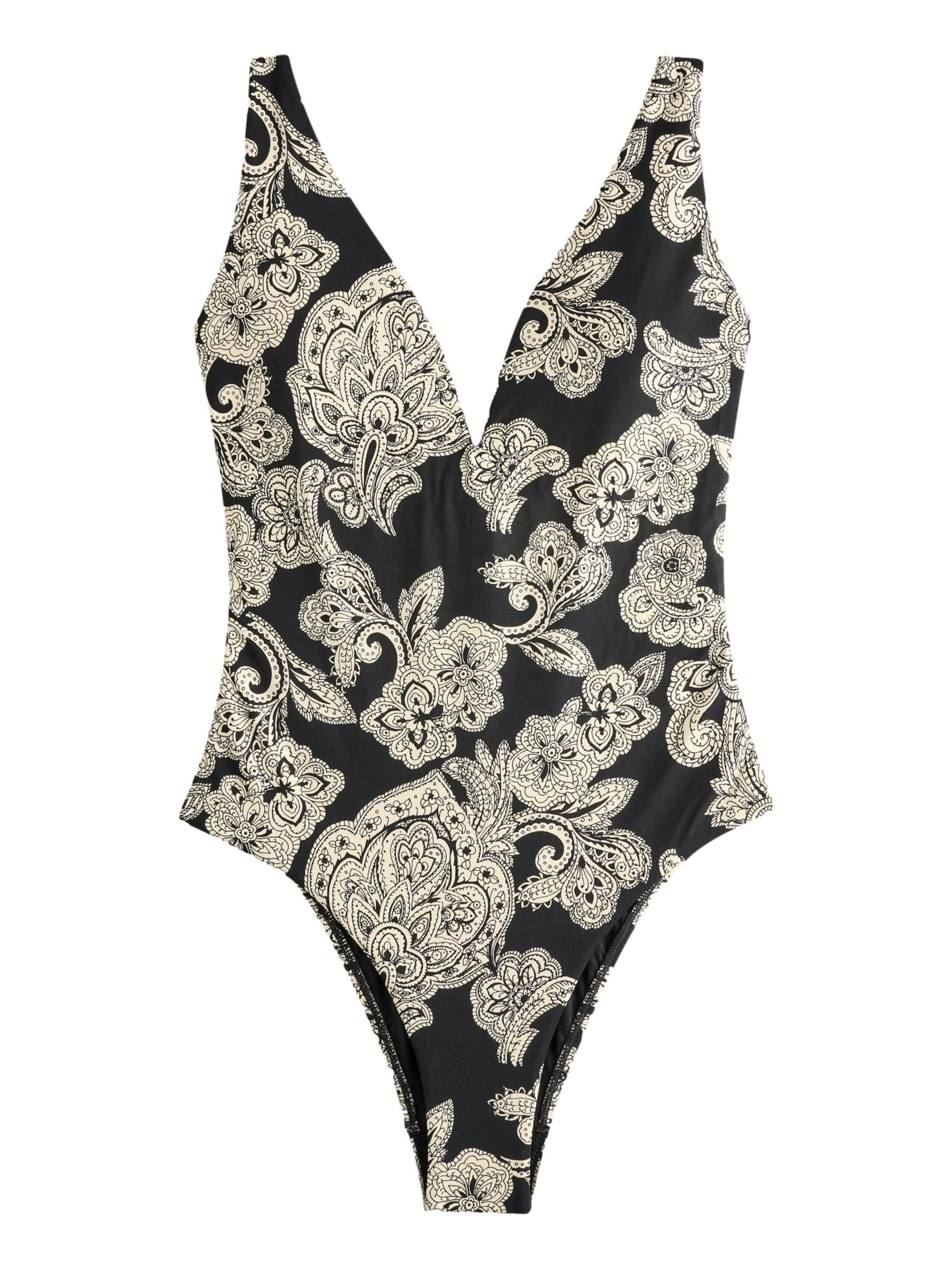 Mint Velvet Bustier Badeanzug in Schwarz: Vorderseite