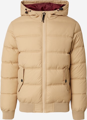 INDICODE JEANS Winterjas 'Adrian' in Beige: voorkant