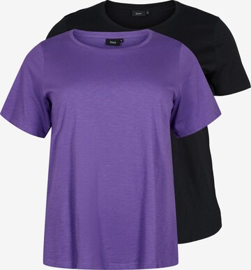 T-shirt Zizzi en violet : devant