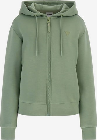 GUESS Athletic Zip-Up Hoodie 'ALLIE' in Green: front