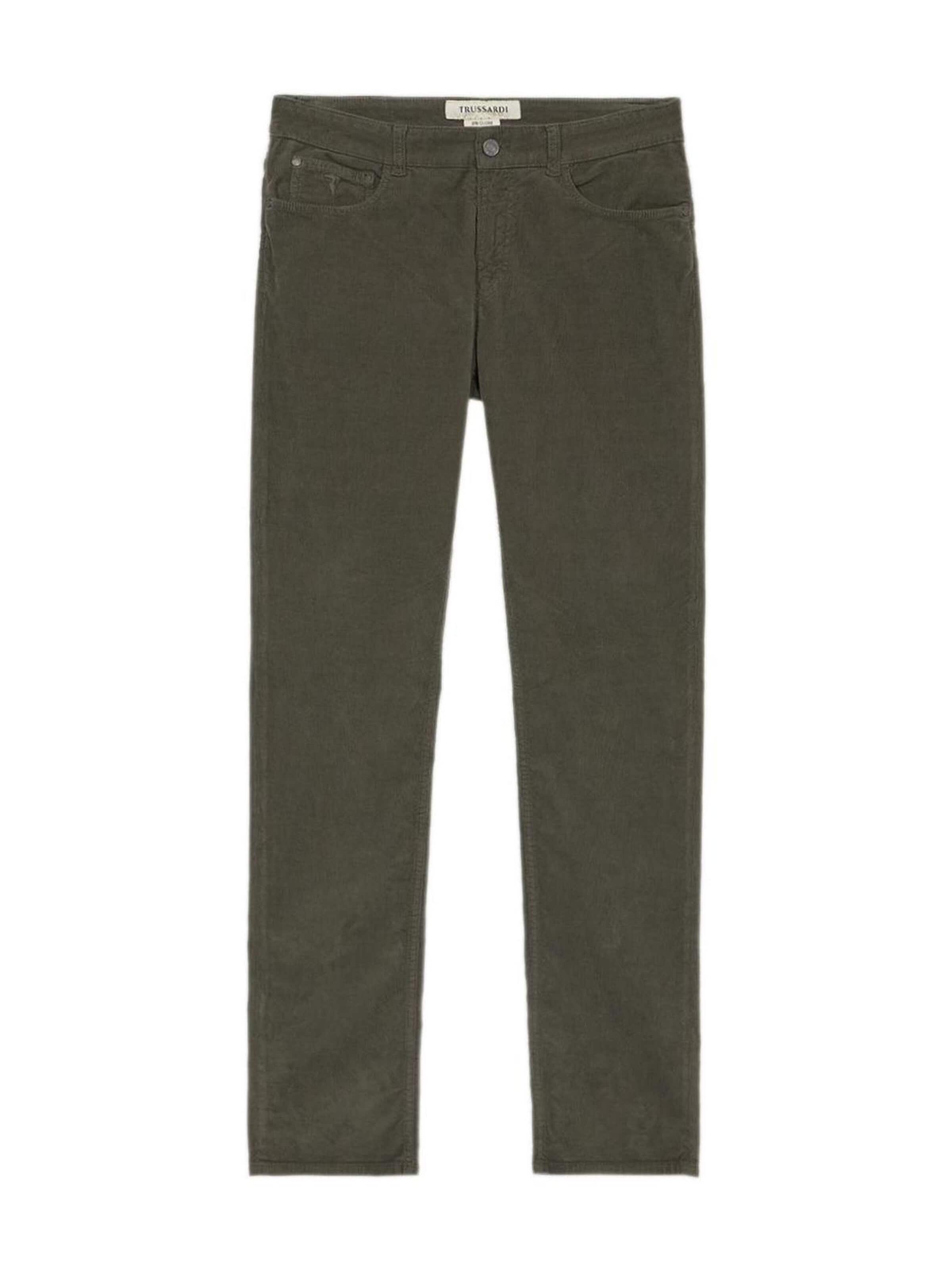 Trussardi - Slimfit Pantalón en verde: frente