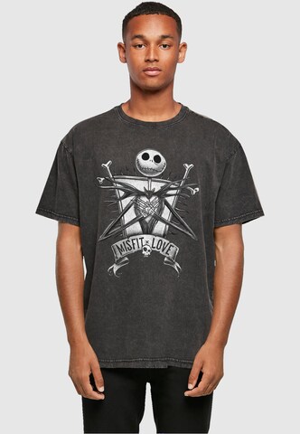 ABSOLUTE CULT Shirt 'Nightmare Before Christmas - Misfits Love' in Zwart: voorkant