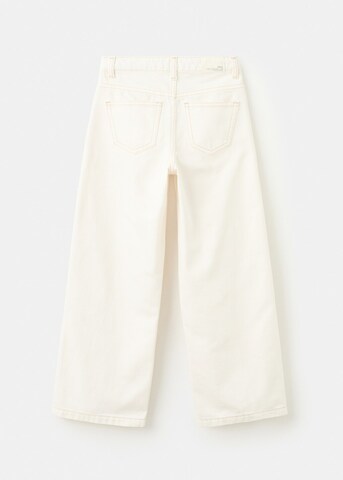 MANGO KIDS Wide leg Jeans 'Paolina' in Beige