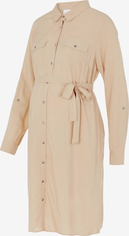 Robe-chemise 'Mercy' MAMALICIOUS en beige : devant