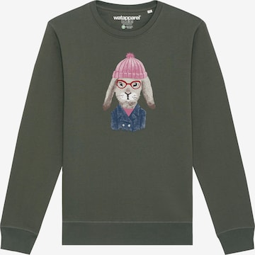 Sweat-shirt ' Hase ' Watapparel en vert : devant
