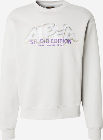 ALPHA INDUSTRIES Mikina 'Studio Edition Vibe' - Sivá: predná strana