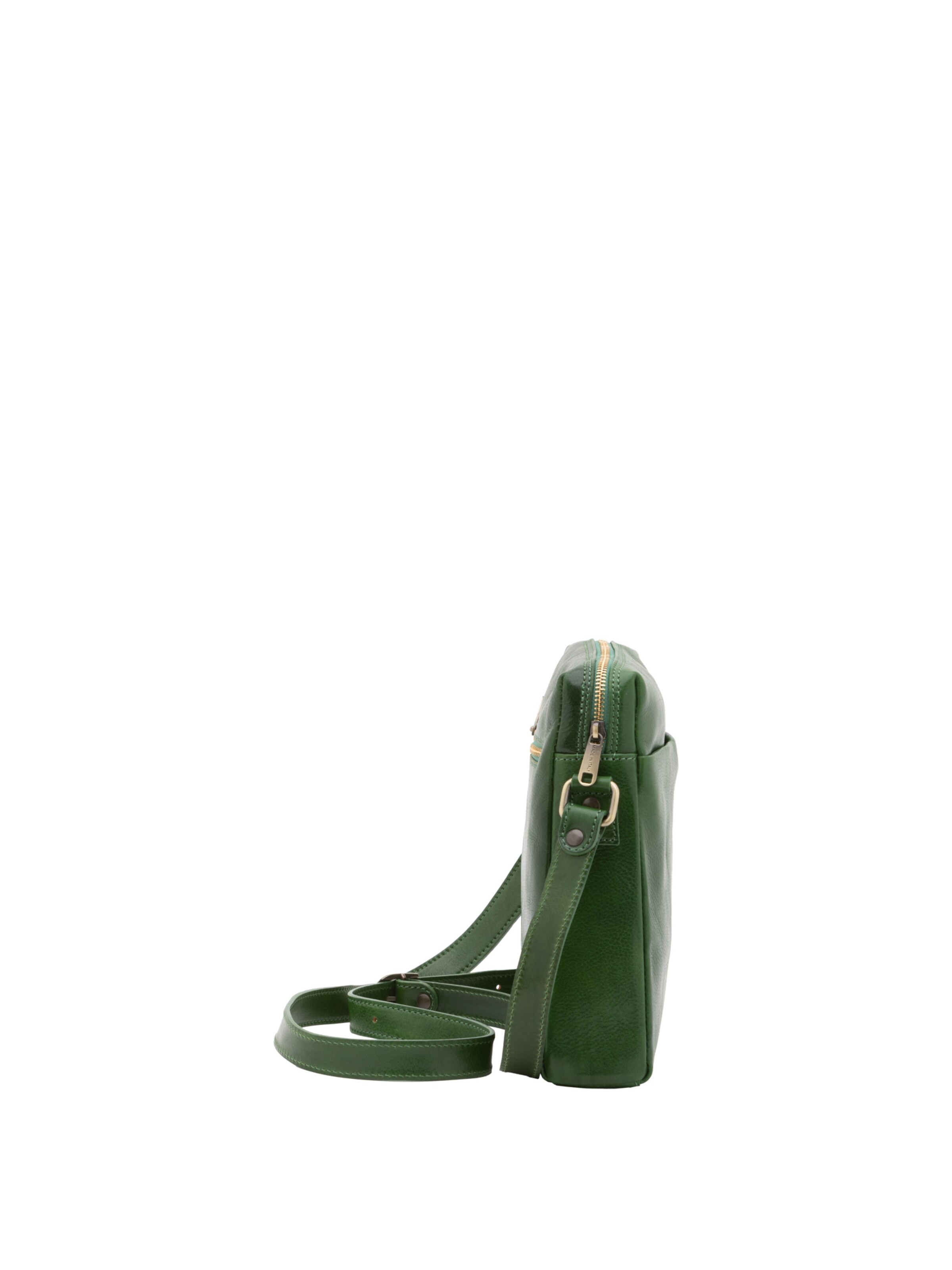 Borsa a tracolla 'Borsa a tracolla uomo vera pelle vacchetta con zip - Made in Italy' di I Fratelli in verde