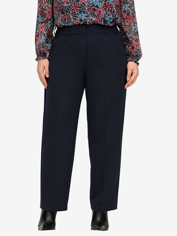 SHEEGO Regular Trousers with creases in Blue: front