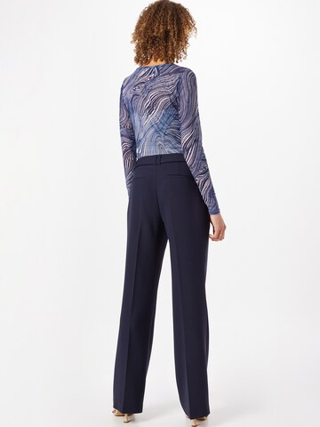 s.Oliver BLACK LABEL Wide leg Pleat-Front Pants 'Charlotte' in Blue