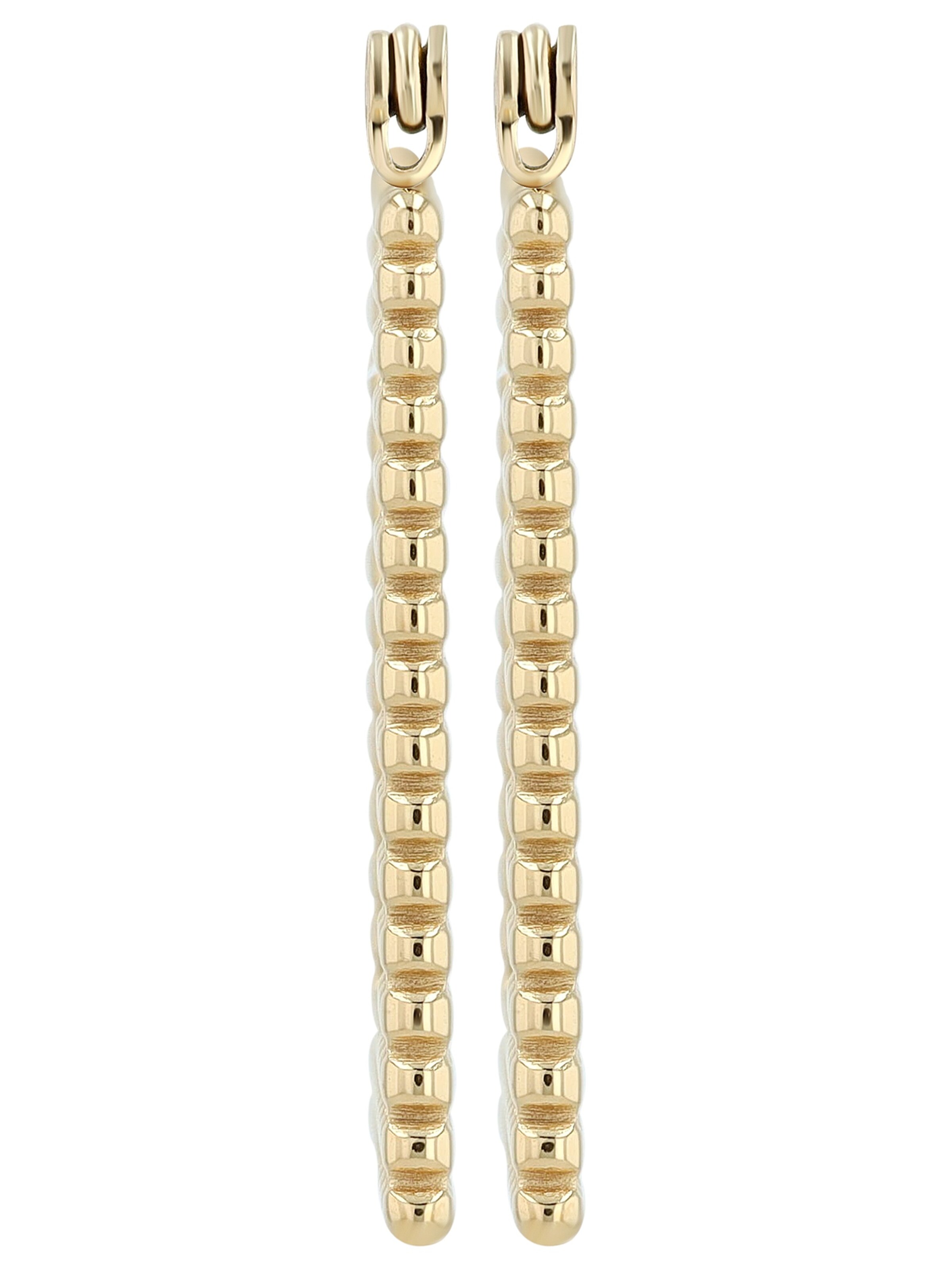 Akzent Earrings 'langlebig, Edelstahl, Kugel-Design, 27x20 mm, Silber o. Gold' in Gold