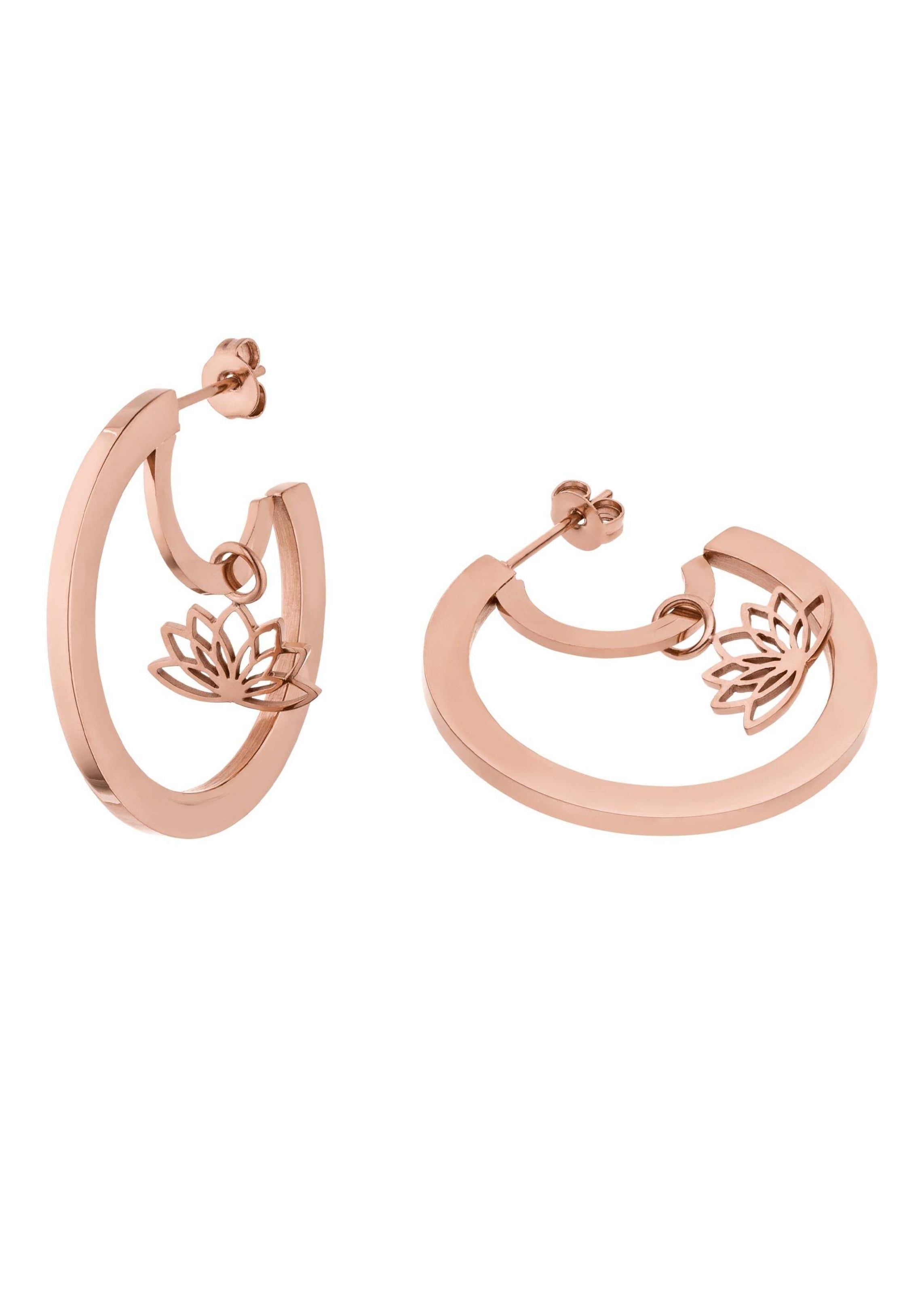 PURELEI Boucles d'oreilles 'Fascination' en 24 mm en or rose, Vue avec produit