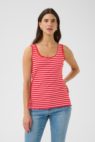 Cream Top 'Ribba' in Pink: front
