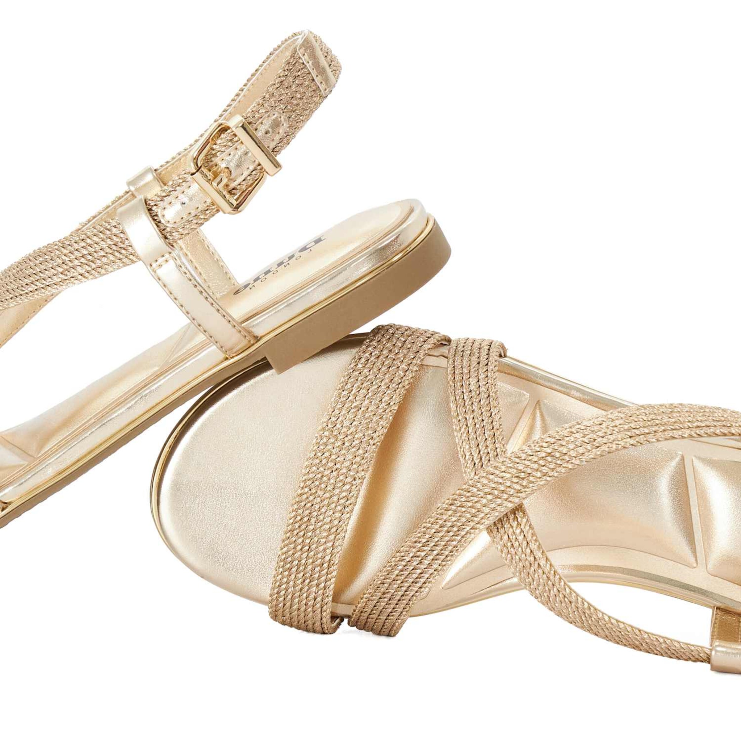Sandales à lanières Dune LONDON en or