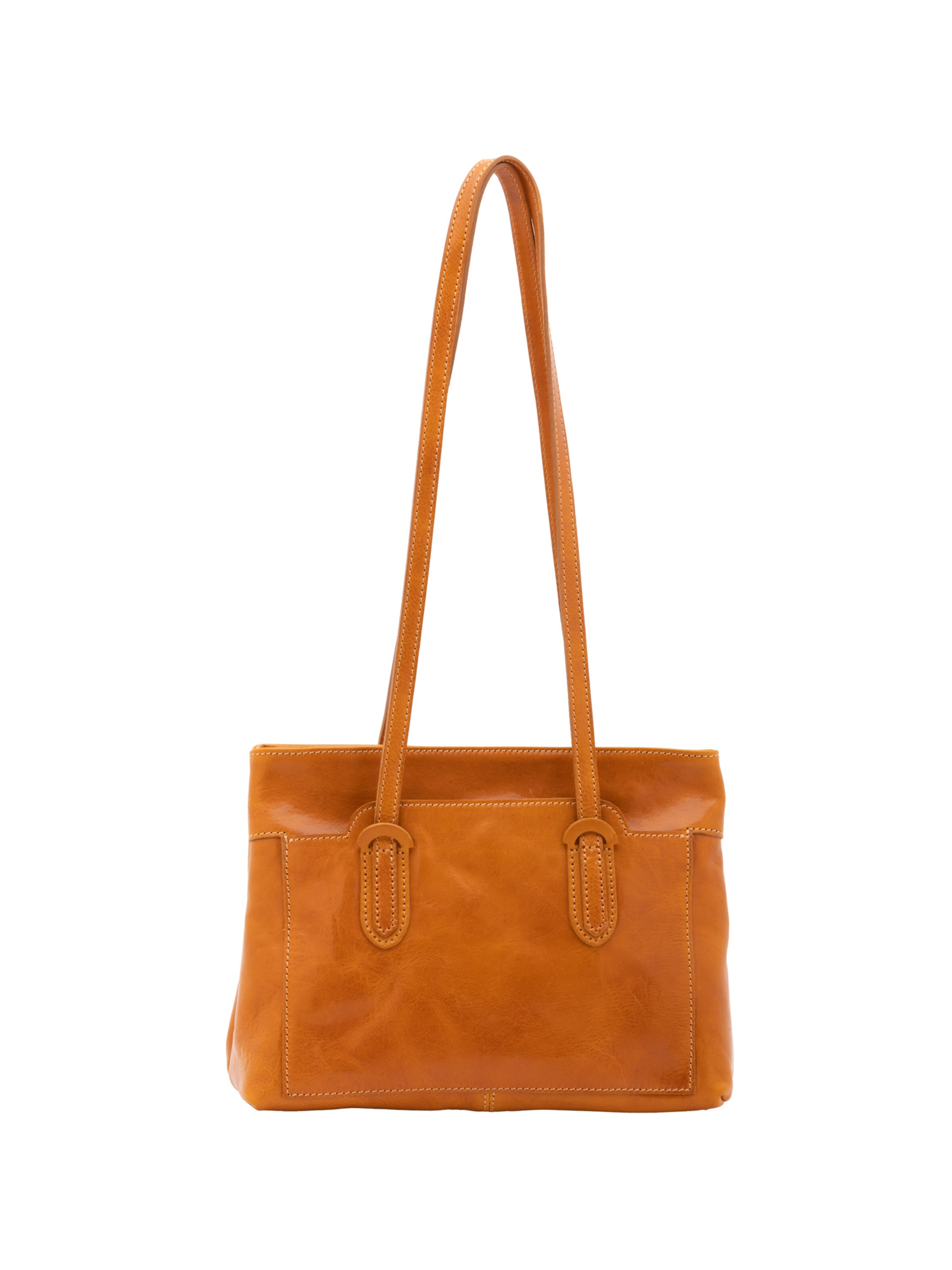 Borsa a spalla 'Borsa a Spalla Donna Vera Pelle Vacchetta - Chiusura Zip' di I Fratelli in giallo: frontale