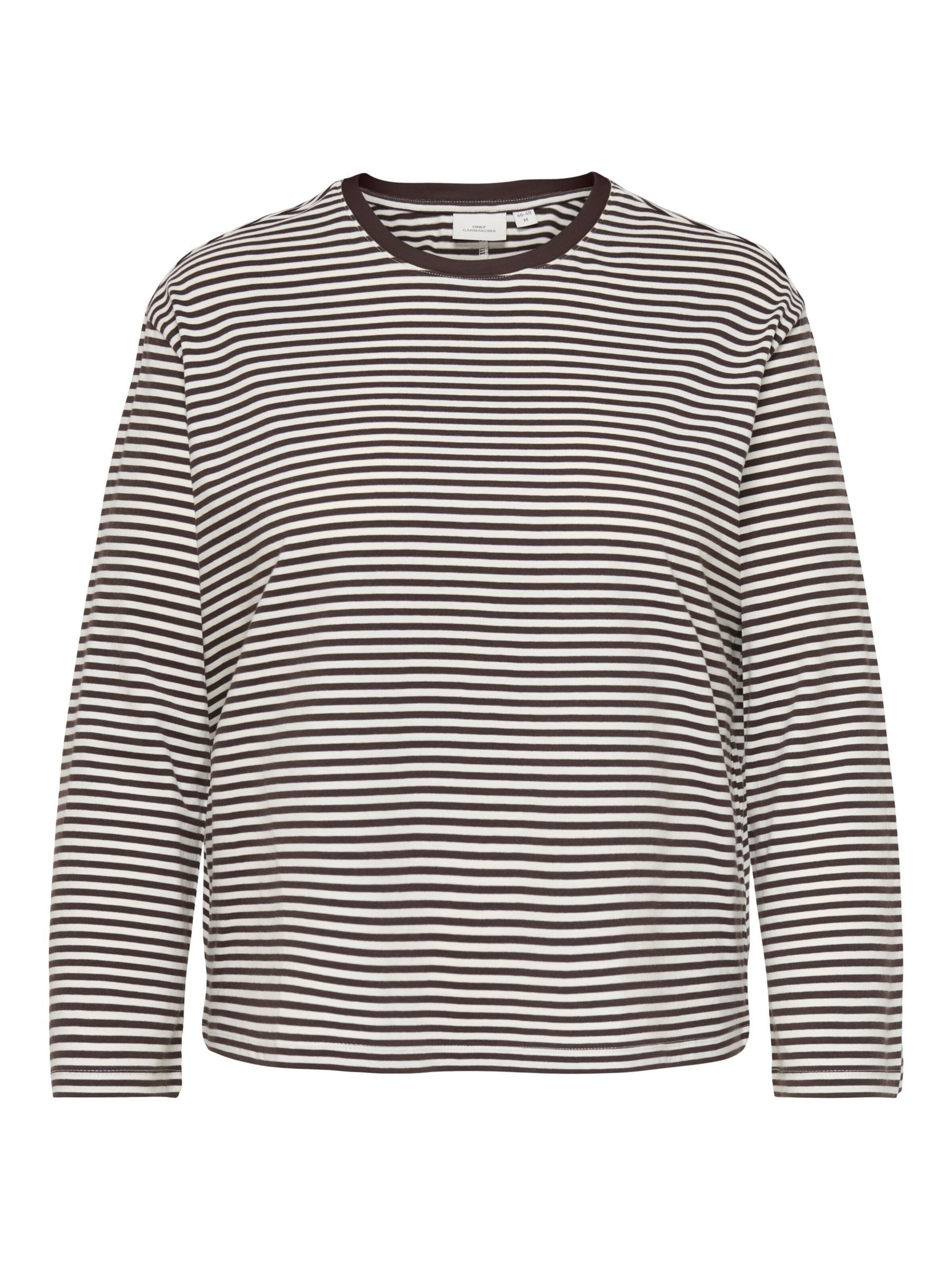 ONLY Carmakoma Shirt 'CARFreja' in XL-XXL in Dark brown / White, Item view