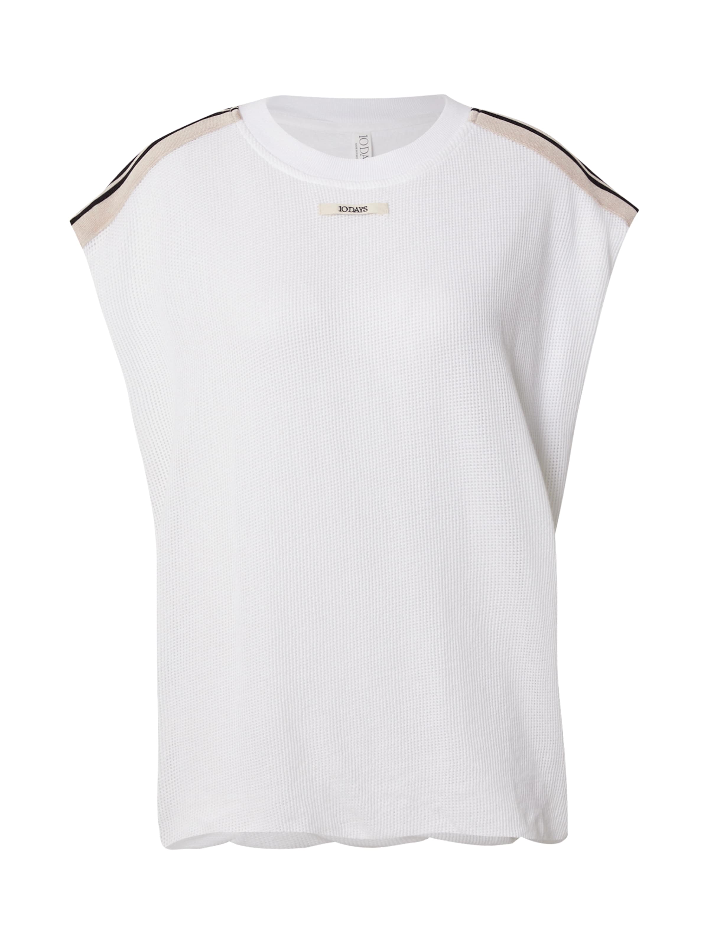 10Days Oversized bluse 'western jogger tape' i hvid: forside