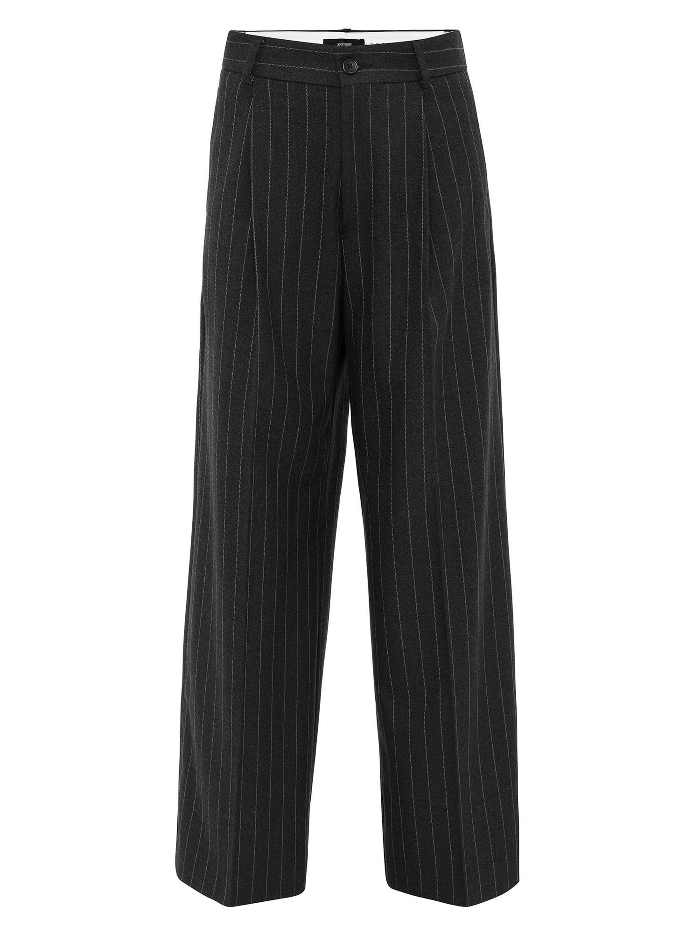 Wide leg Pantaloni con piega frontale di Antioch in nero: frontale