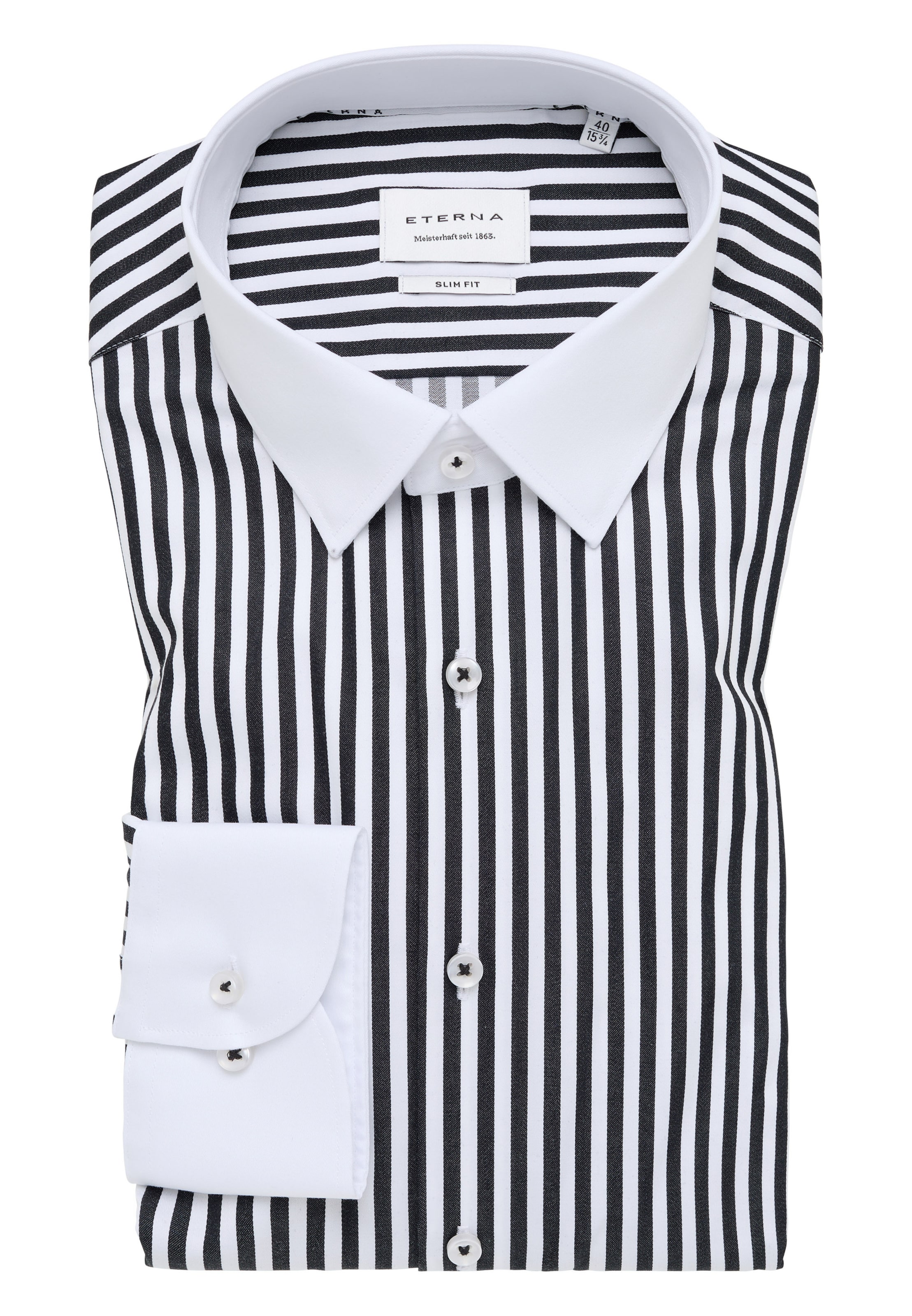 ETERNA Slim fit Zakelijk overhemd in Zwart