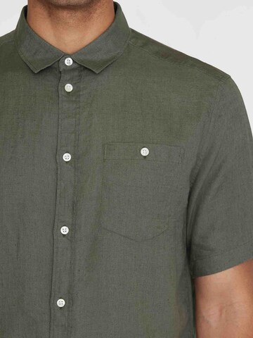 KnowledgeCotton Apparel Regular Fit Hemd in Grün