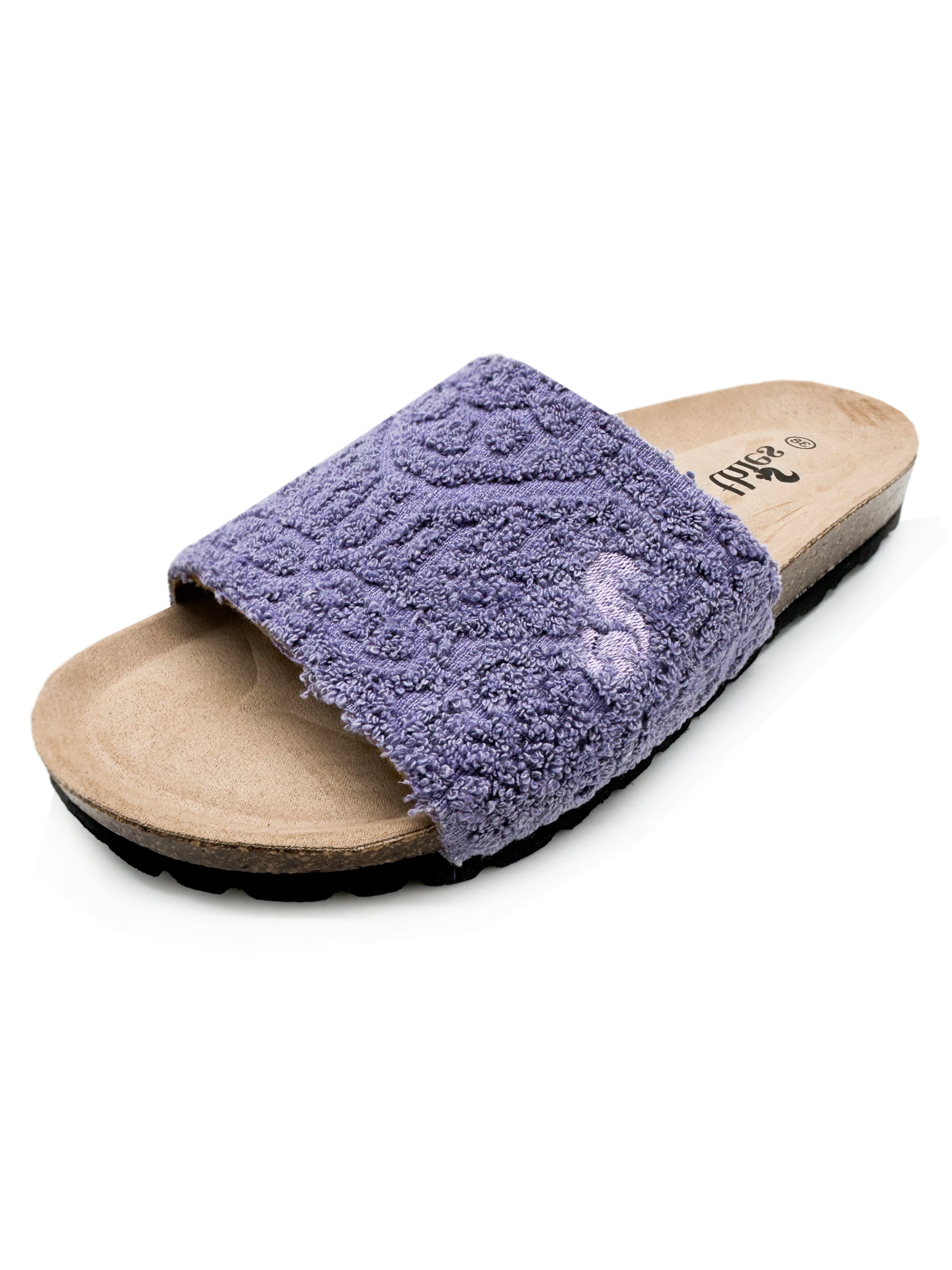 thies Mules 'thies 1856 ® Eco Terry Slide' in Purple: front