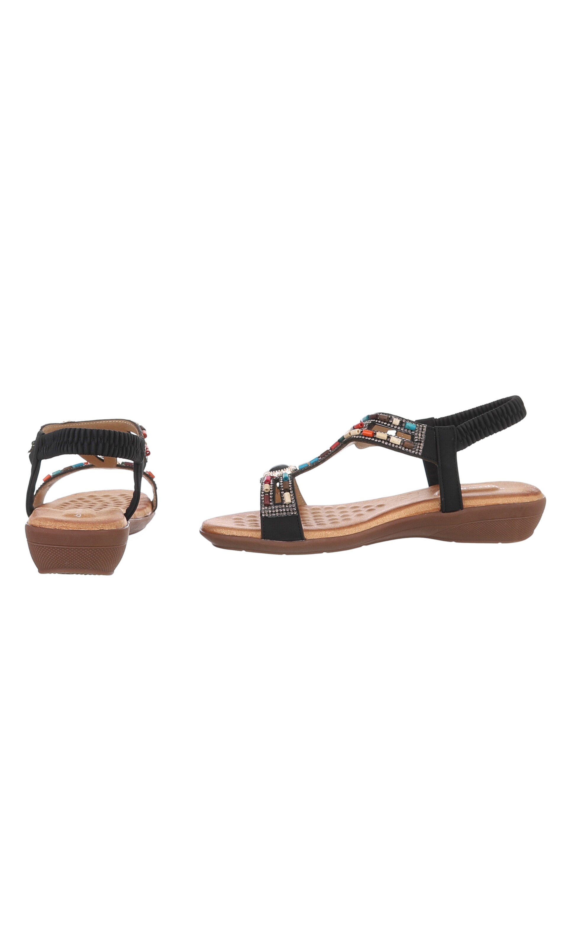 Ital-Design Strap Sandals in Black