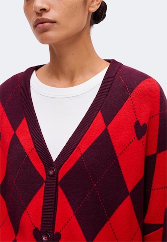 Noisy may Knit cardigan 'NMSHYLA' in Red: front