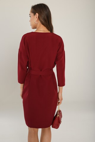 Awesome Apparel Shirt Dress in Red