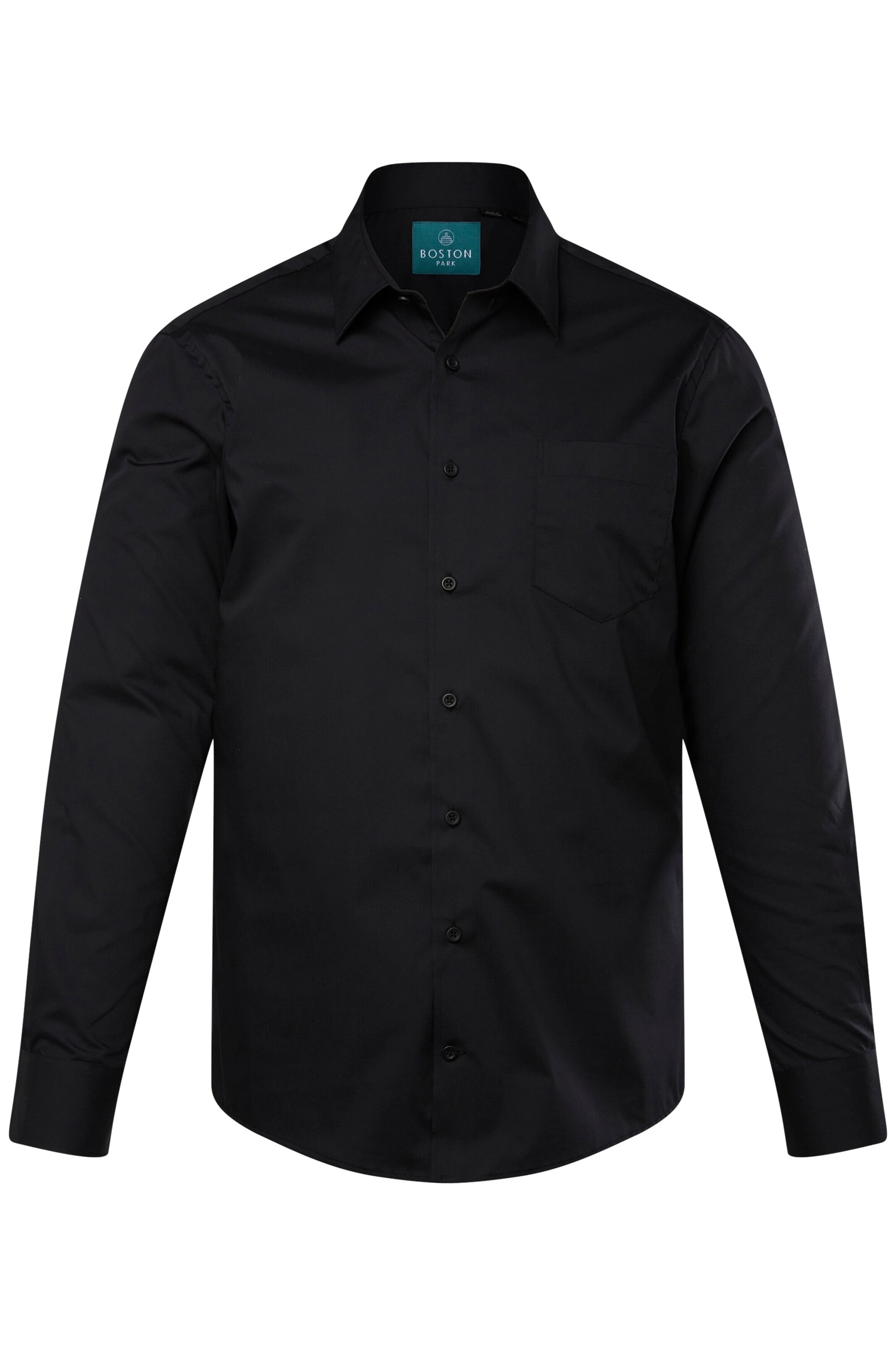 Boston Park Comfort fit Overhemd in Zwart: voorkant