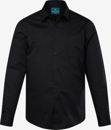 Boston Park Button Up Shirt in Black: front