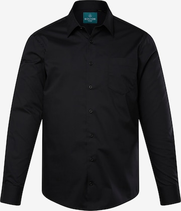Boston Park Comfort fit Button Up Shirt in Black: front