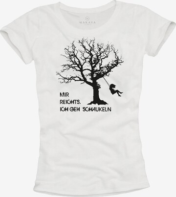 MAKAYA Shirt 'Schaukeln' in White: front