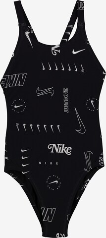 Nike Swim Swimsuit ' Fastback Multi Print ' in Black: front