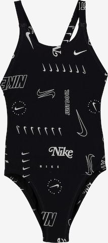 Nike Swim Swimsuit ' Fastback Multi Print ' in Black: front