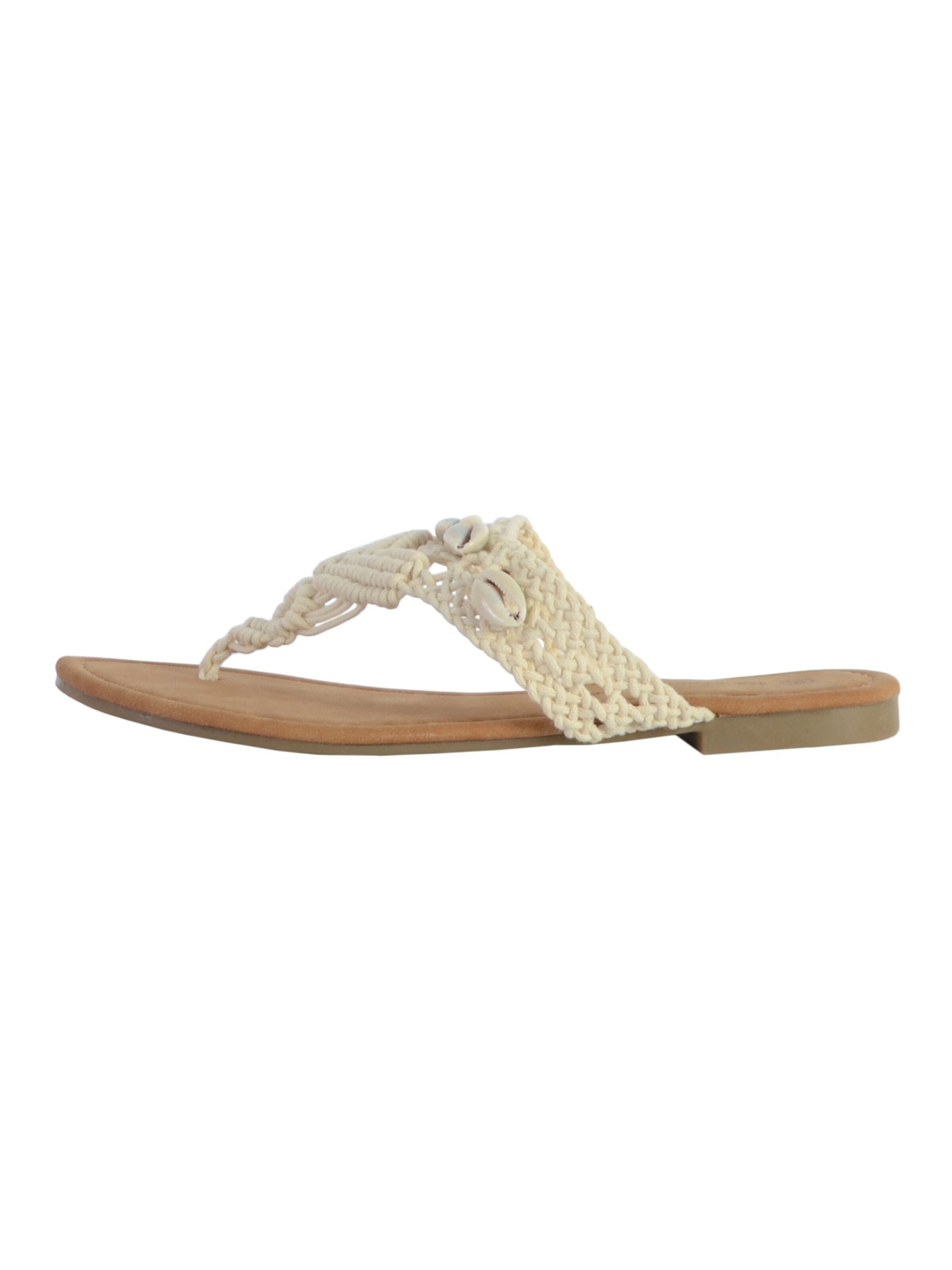 The Divine Factory Sandals in Beige: front