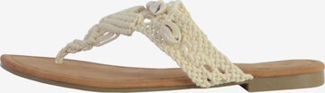 The Divine Factory Sandals in Beige: front