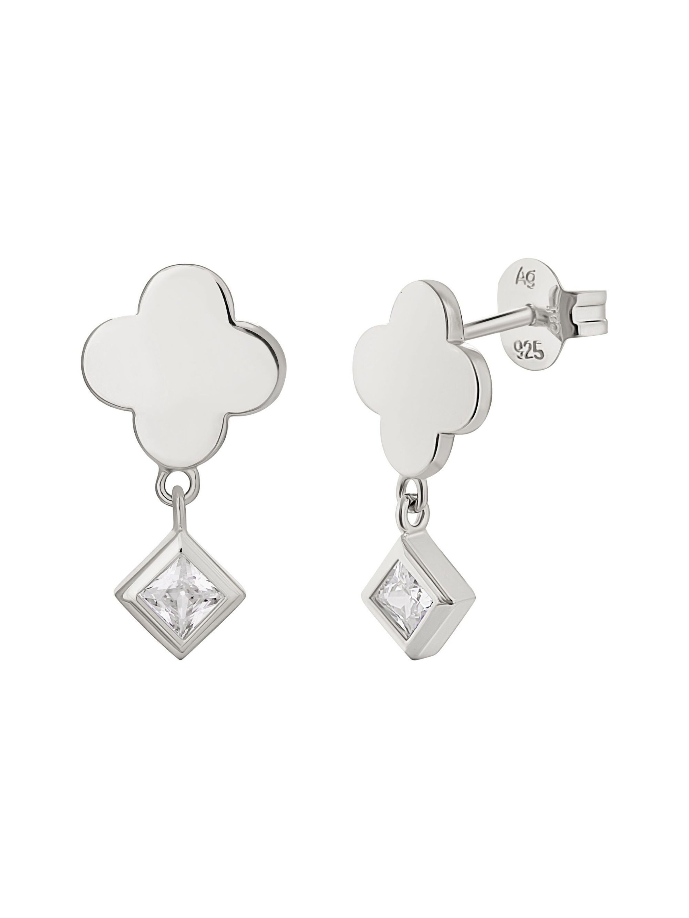 caï Ohrstecker in Weiß: Vorderseite