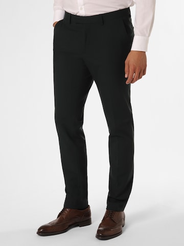 Coupe slim Pantalon à plis 'California' Finshley & Harding en vert : devant