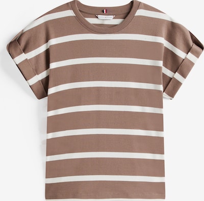 Tricou TOMMY HILFIGER pe maro mokka / alb, Vizualizare produs