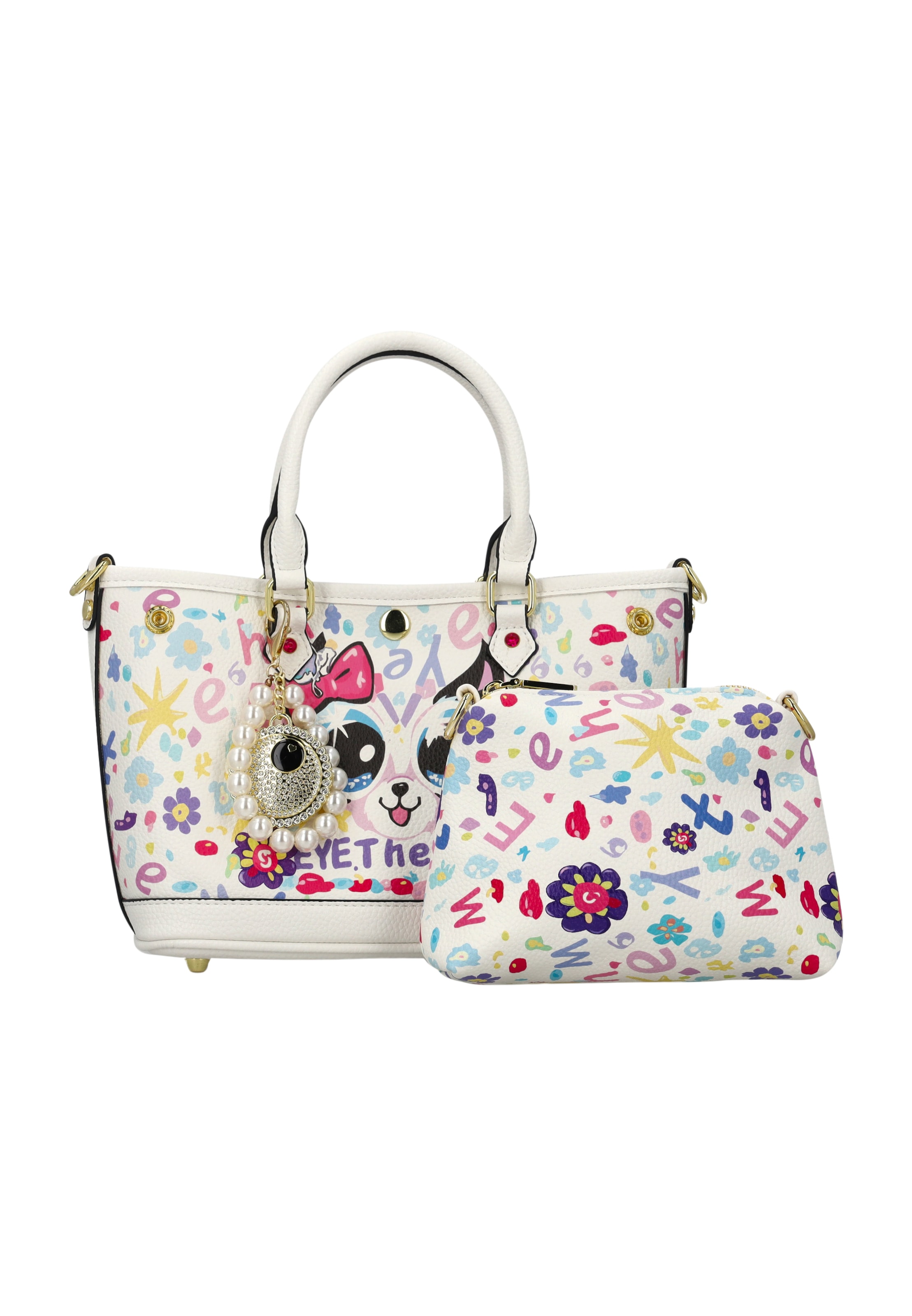 MYMO - Bolso de hombro 'POP EYETHEME' en blanco: frente