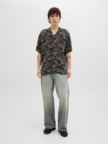 JACK & JONES Классический крой Рубашка 'JJEJeff Tropical' в Черный