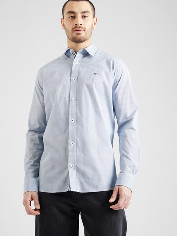 INDICODE JEANS Regular fit Button Up Shirt 'Trick' in Blue: front