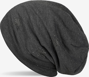 styleBREAKER Mütze 'Beanie mit Strass Sterne' in Grau: Vorderseite