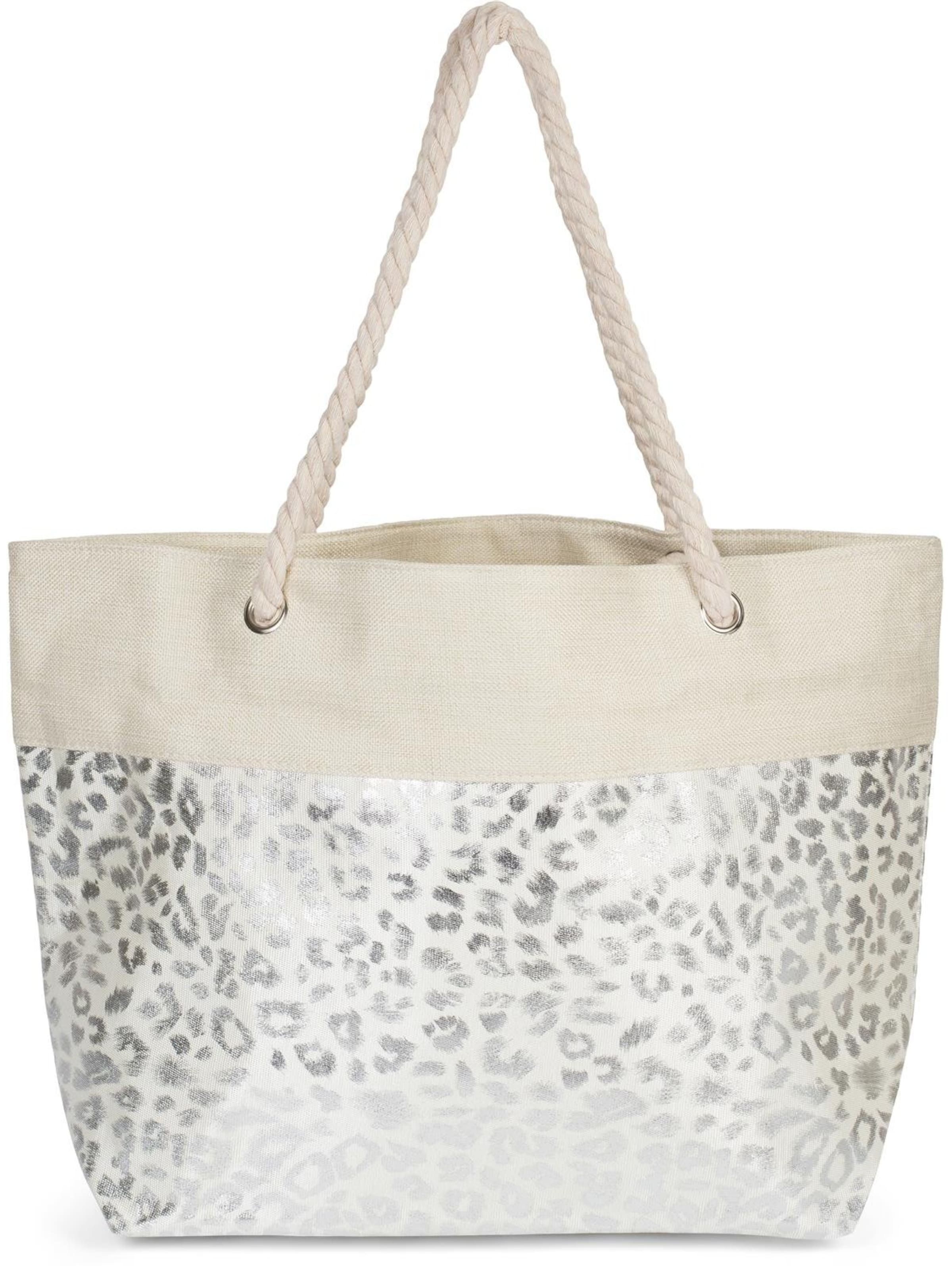 styleBREAKER Strandtasche 'Strandtasche mit metallic Leoparden Print'‌‌‌ in beige, Produktansicht